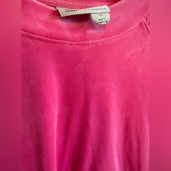 Anthropologie Pink Velvet Sweat Shirt - Picture 3 of 4